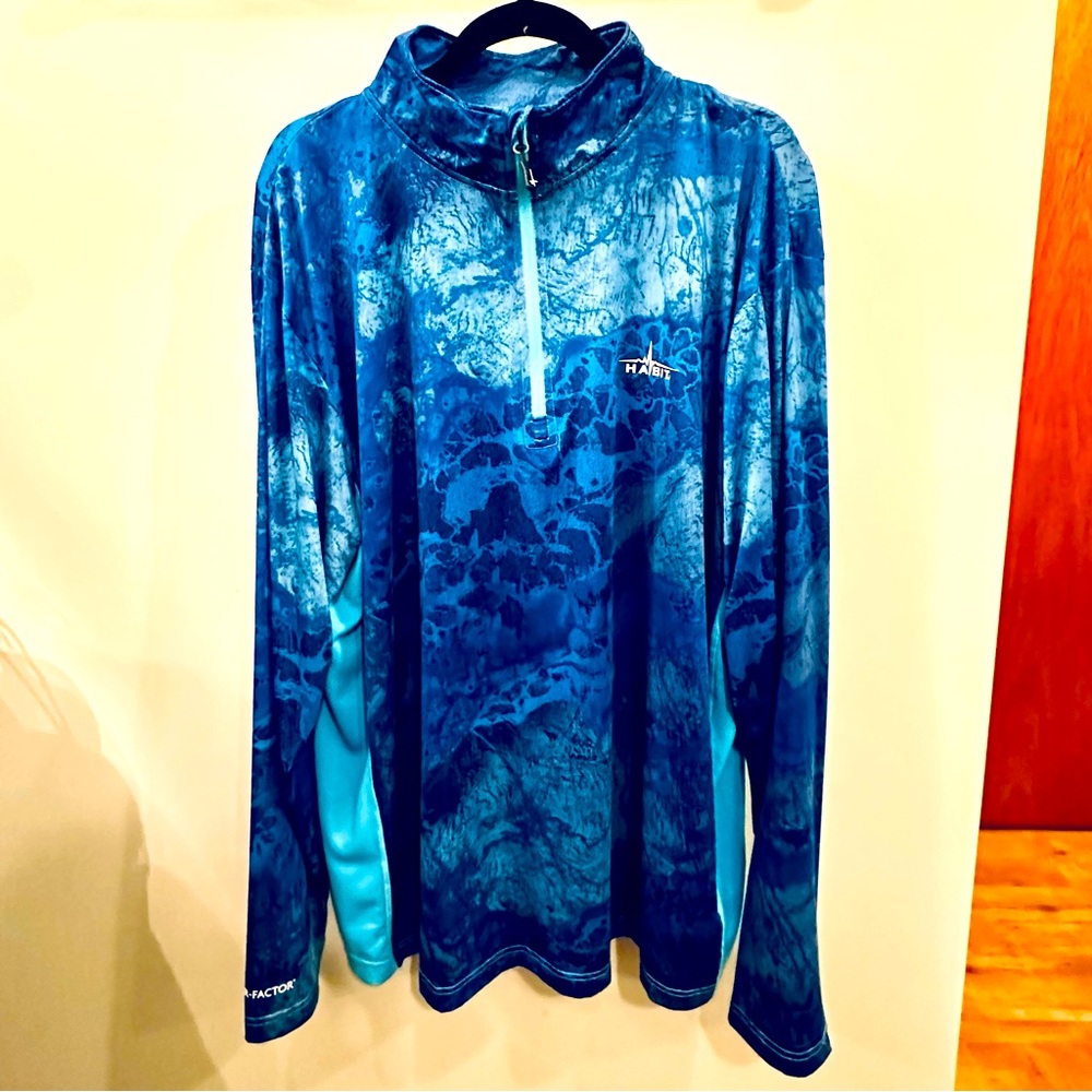 Habit Blue Quarter Zip Pullover Rash Guard Size 2XL